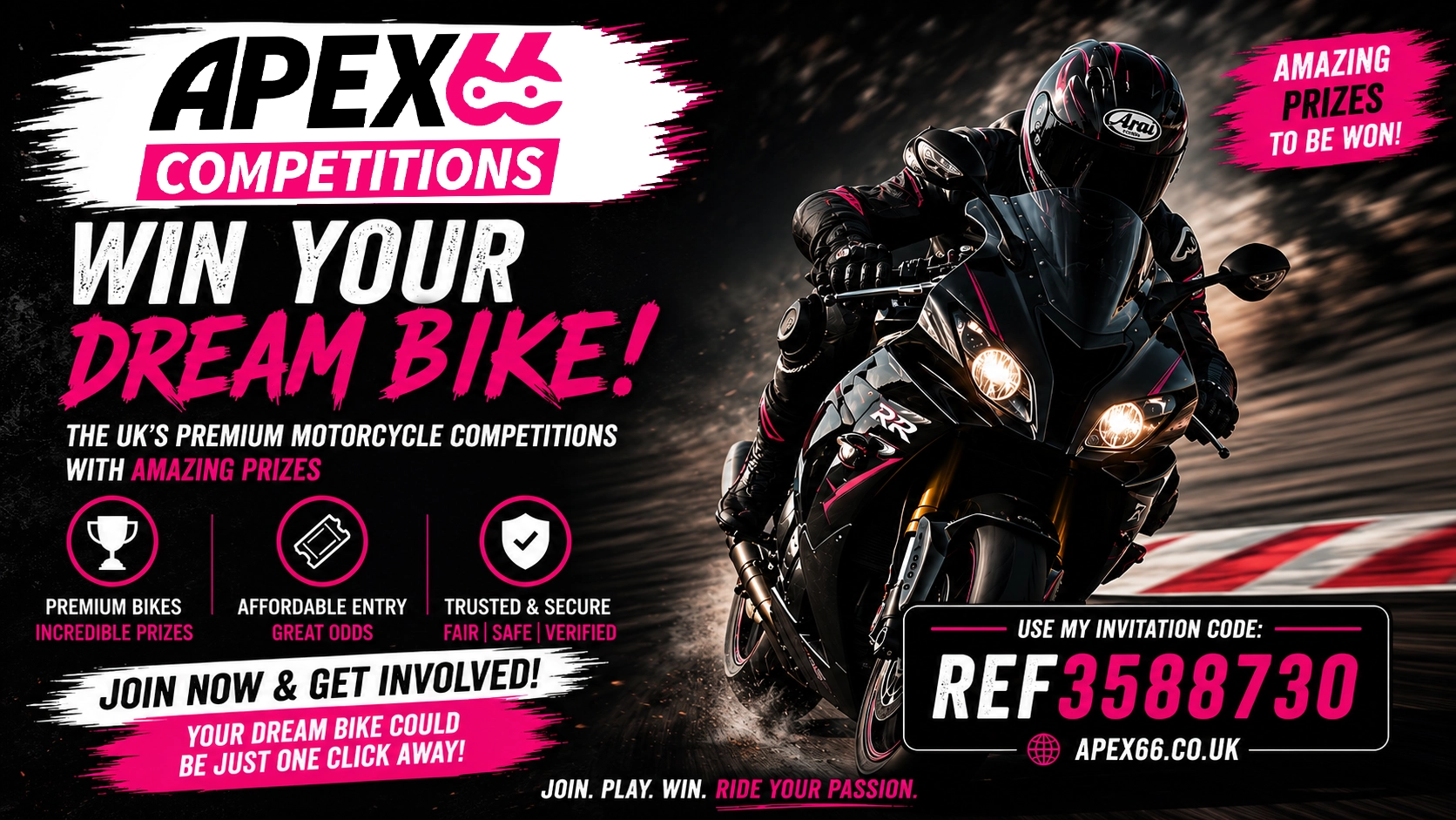 Win Your Dream Motorcycle With Apex66 Competitions 1 Win Your Dream Motorcycle With Apex66 Competitions